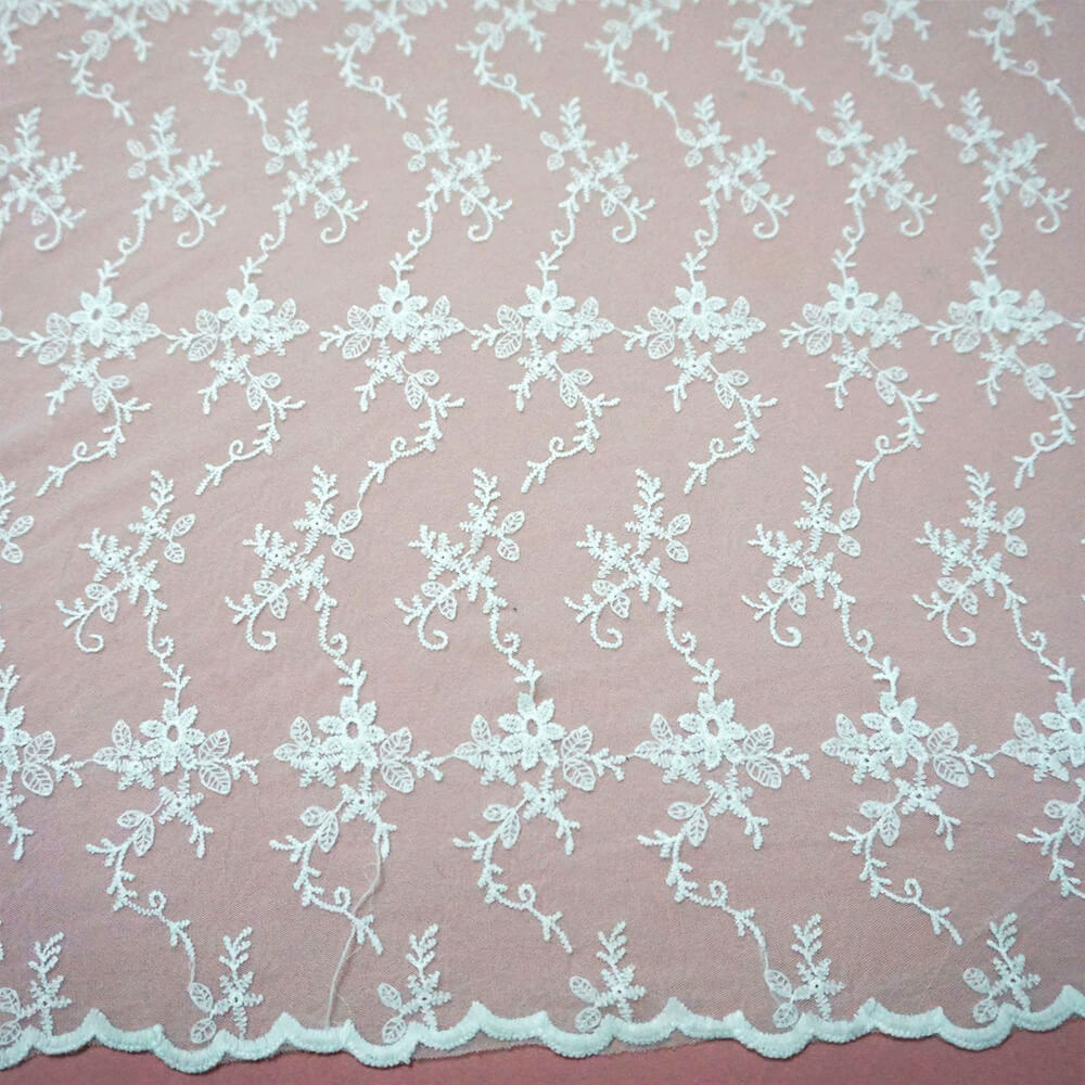 Water Soluble Lace Embroidered Fabric Milk Silk for Women's Wear Whole 3